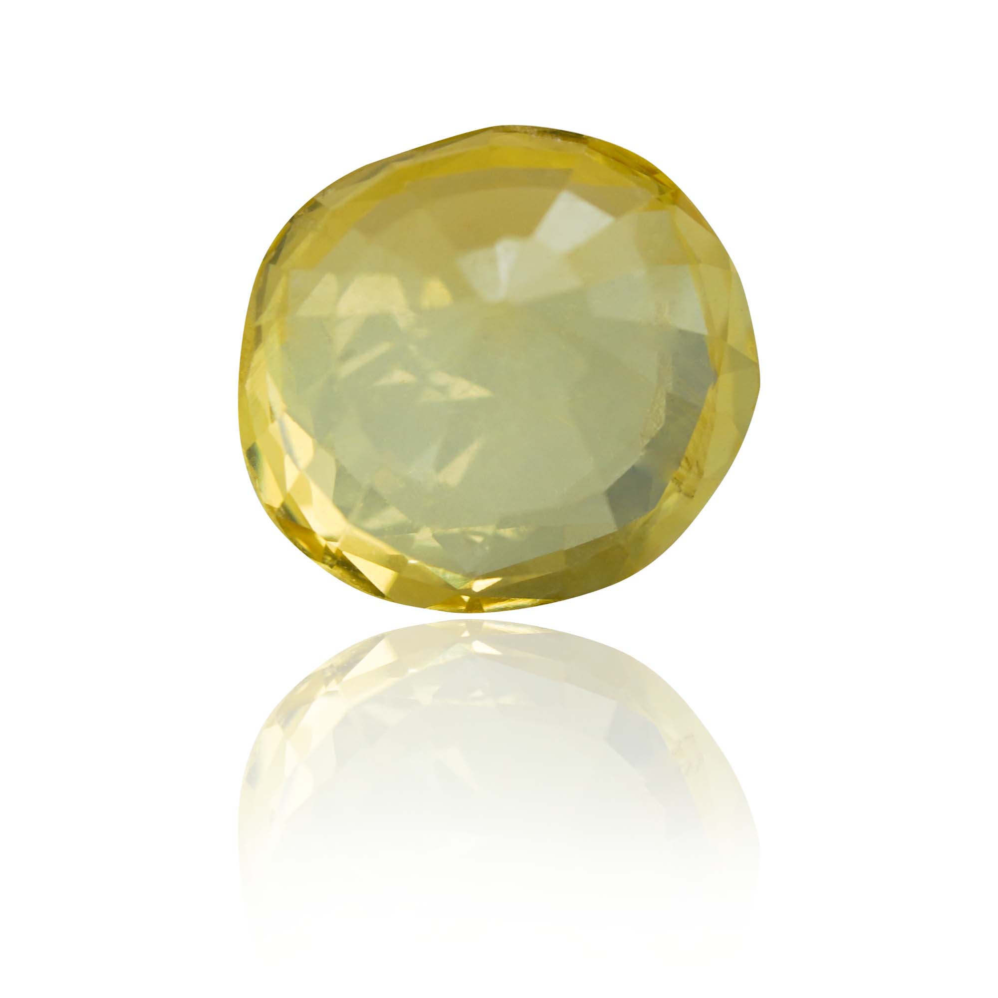 Natural Unheated Yellow Sapphire (Pukhraj) 2.7 Ct, Oval, Ceylon – IGTL Certified – front view thumbnail